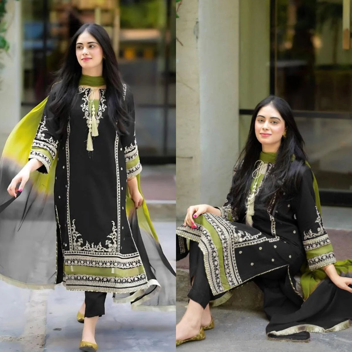 OMAL BY KOMAL - 01 | 3PC LUXURY LAWN | BAMBER CHIFFON TYE AND DYE READY DUPATTA