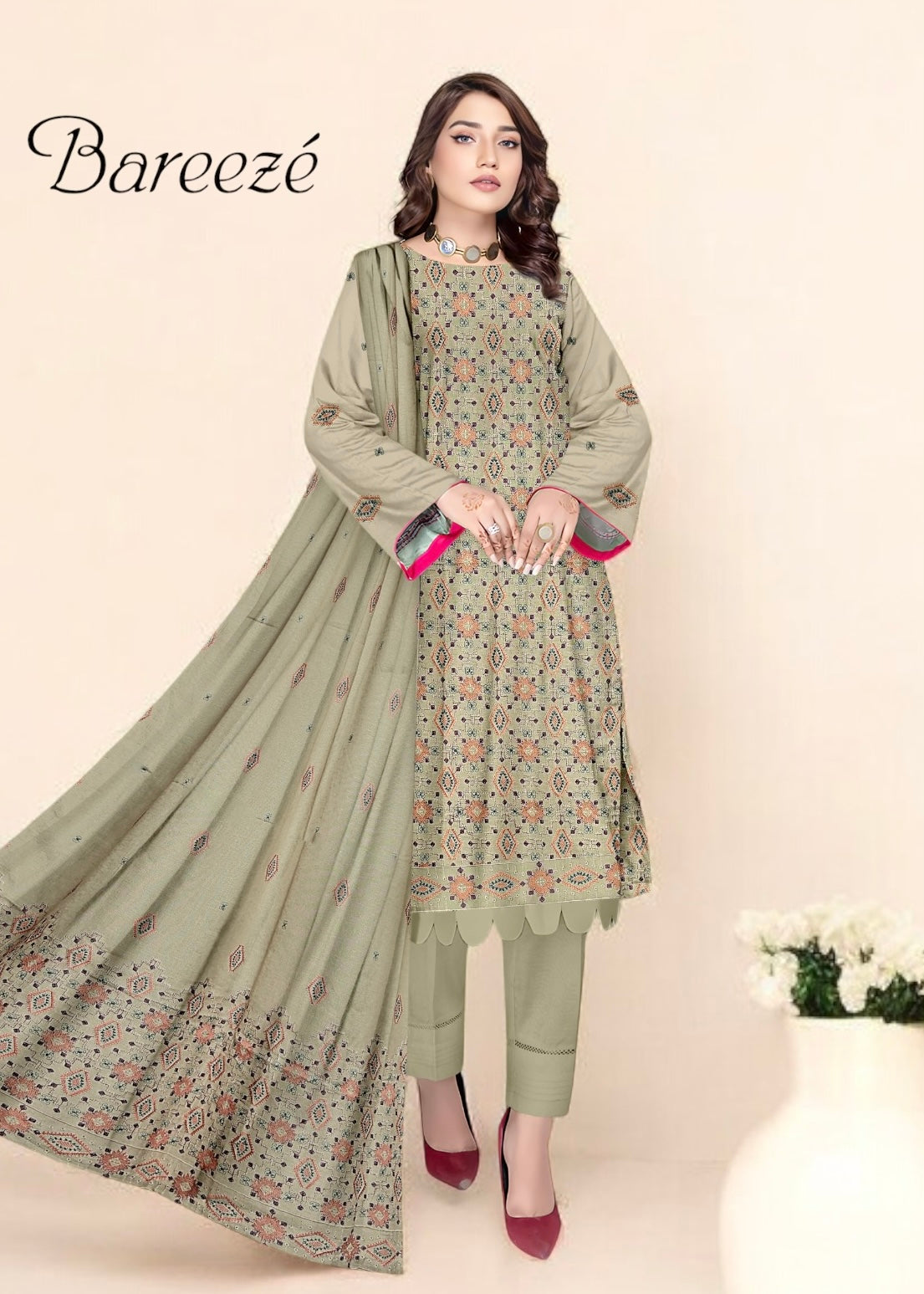 Bareeze 3pc | Karandi | 100% Original | Wholesale | Set of 11 Suits