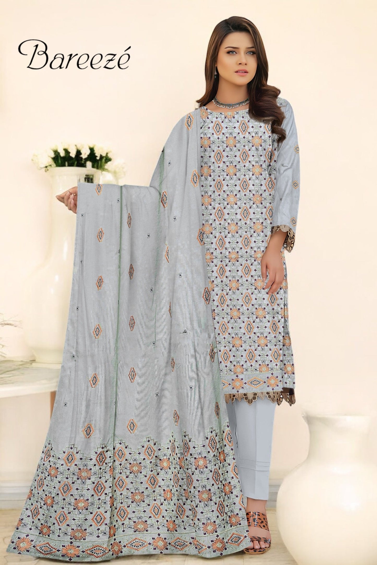 Bareeze 3pc | Karandi | 100% Original | Wholesale | Set of 11 Suits