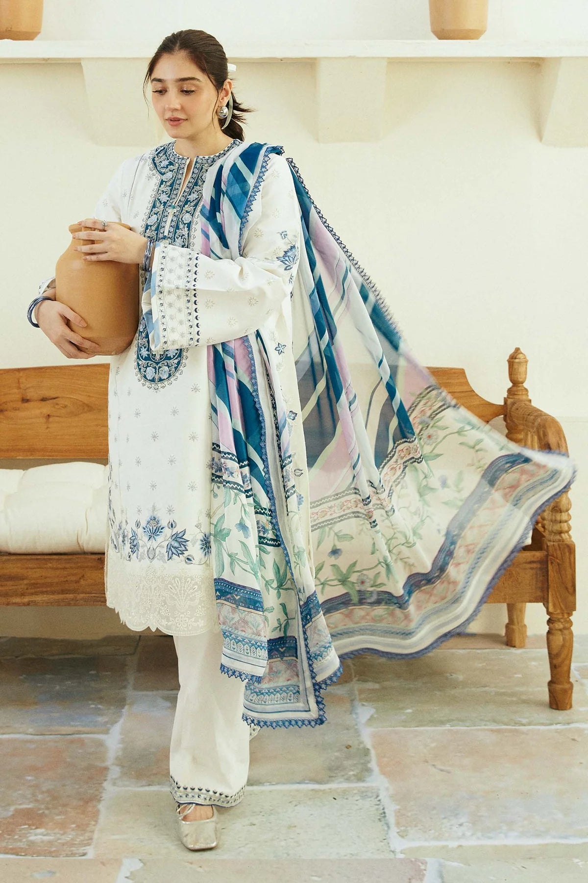 Zara Shahjahan - Coco Embroidered Lawn Eid Collection IVORY