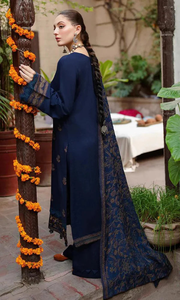 Dhanak -Resolution Bule Embroidered 3pc ZB-98