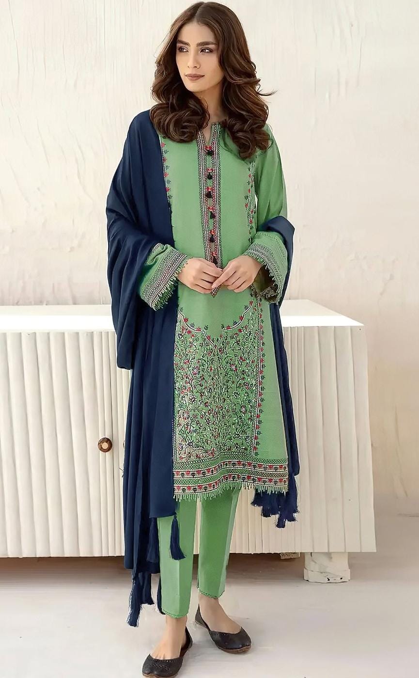 DHANAK Jazmin Luxuary Dress 3PC GREEN