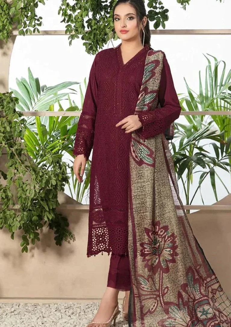 Dhanak-Chikenkari Embroidered Winter Collection (D-102Mehron)